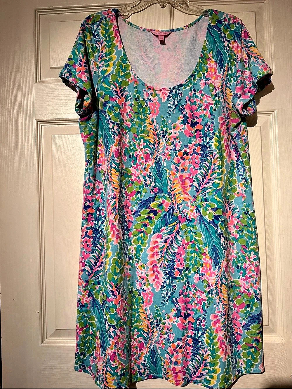 Lilly Pulitzer Tammy Dress Floral Mini Dress Blue & Pink XL